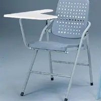 在飛比找momo購物網優惠-【ONE 生活】亞拉塑鋼學生椅(灰藍色補習椅附桌面)