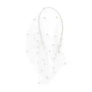 [Jennifer Behr] Jennifer Behr Violette Pearl-embellished Veil Headband ONE SIZE NEUTRALS