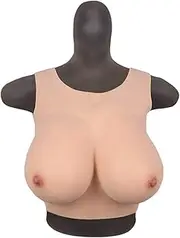 [ZSQBQ] Round Collar Silicone Breastplate Realistic Breast Forms Fake Boobs for Crossdresser Transgender Mastectomy Enhancer