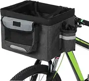 Foldable Bicycle Front Basket Removable Bike Pet Basket Pet Dog Cat Rabbit Carrier Camping Tote Bag GTRH