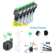 6 PACK 12V 5-pin Relay Harness with 30A ATO/ATC Blade Fuses & SPDT Relays Kit (for: Fiat)
