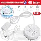 Portable Washing Machine Mini Ultrasonic Turbine Laundry Washer USB for Camping