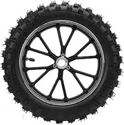 10 Inch Tire with Tube and Hub High Toughness Rubber 2.5-10 Tire, Premium Metal Frame, Superior Traction with Inner Tube for 49c C Small Off Road Motorcycles (Black)