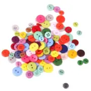 100pcs Assorted Color Round Buttons Crafts Cardmaking