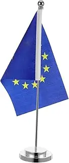 CAXUSD Eu Flag Table Top Decoration International Flags Mini Desk Stand Office Home Bar Decorations Present