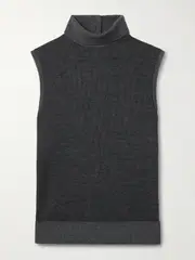 [Proenza Schouler White Label] Proenza Schouler White Label - Sandrine Ribbed Cotton-blend Turtleneck Tank - Gray - medium medium Gray