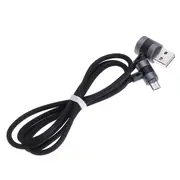 2Pcs 90 Degree Micro USB Fast Charging Cable 1m For S8 Oneplus 5t Xiaomi 6 Mi A1 Note 3 BLACK COLOR
