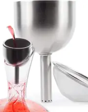 3in1 Steel Funnel with Strainer (Wine Shower + Aerator + Filter) - Improves Wine