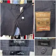 NWT Brixton Toil II Pinstripe Chino Mens Shorts - Sz 36 Waist / 20 Length 34X20