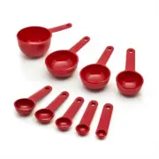 KitchenAid 2 Piece Red Measuring Cups Spoon Set Soft Handles New