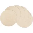 Braided Round Placemats Set of 6, Woven Washable Non-Slip Table Mats for Kitc...