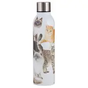 Ashdene Purrrfect Moments Drink Bottle 24.5cm Travel Water Container White