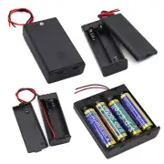 1/2/3/4 Slot AA Battery Holder Box Storage Case with Leads Wires ON/Off Switch