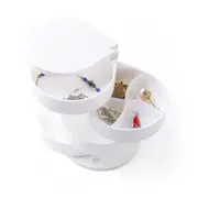 2Pcs Multilayer Advanced Rotating Plastic Jewelry Box Organizer Storage 4 Layer 360 Degrees Rotary Holder