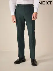 Green Slim Fit Wool Blend Donegal Suit Trousers (905198) | $107