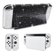 For Nintendo Switch OLED Clear Hard Case Protective Shell Stand + Joy-cons Cover