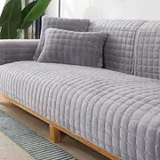 Sectional L Shape Sofa Cover Pure Color Dutch Velvet Couch Cover 3 2 4 1 Seater Nordic Modern Sofa Slipcover Quilted Non-Slip Four Seasons Plush Furniture Protector