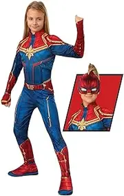 [Rubie's] Girl's Capital Marvel Hero Suit Costume, Blue, 6-8 Years
