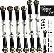 (2023 Upgrade) 78-108mm XZSNLYZ Stainless Steel Turnbuckles/Camber Link for 1/10 Traxxas 4X4/2WD Rustler VXL,Slash VXL,Hoss 4X4,Stampede VXL,X-01,Bigfoot RC Car Hops Up Parts(Black)