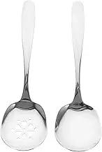 PAMINGONO Ergonomic Slotted Serving Spoons Set of 2 Stainless Steel Perfect for Daily Use