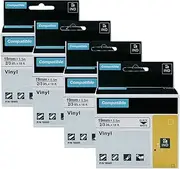 Aonomi Replacement DYMO 18445 18444 18443 18433 1805435 1805431 Rhino Industrial Permanent Vinyl Label Tapes for DYMO Rhino 4200 5200 6000 Label Makers and More 3/4'', 4-Pack Black on White