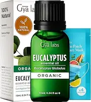 Gya Labs Organic Eucalyptus Essential Oil for Diffuser - Natural Eucalyptus Oil for Humidifier, Skin, Hair & Soap Making, Premium Aromatherapy (10ml)