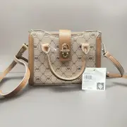 Anne Klein Turnlock Satchel Cream Brown - Chestnut Crossbody NWT