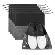 6 Pcs 20" Shoe Bags for Travel Dustproof Drawstring Bags Dust Cover Black
