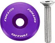 uxcell 1 1/4" OD Bike Headset Stem Top Cap Aluminum Alloy Cycling Headset Cover Stem with M6 Bolt for MTB Road Mountain Bicycle, Purple
