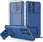 [Asuwish] Phone Case for Samsung Galaxy S20 FE 5G 6.5 inch with Screen Protector and Slide Camera Cover Kickstand Slim Protective Cell S 20 EF UW S20FE5G S20FE 20S S2O Fan Edition 4G G5 Women Men Blue