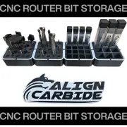 Align Carbide CNC Router Bit Storage Blocks - Qty (4) Blocks Included.