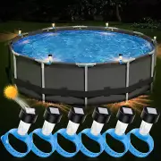 Solar Pool Lights 6 Pack Outdoor Lights for Framed above Ground Pools, Waterproo