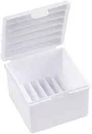 1pcs Nail Brush Washing Box,Multifunctional Nails Brush Acrylic Liquid Powder Sequin Removal Cleaning Plastic Cleaner Case with Lid,2-in-1 Nail Cleaning Box for Pen Washing and Holder(white)