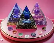 Set Of Three Orgone Pyramids Charged With Tachyon Energy.