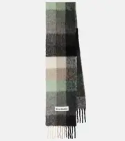 [Acne Studios] Acne Studios Checked alpaca wool-blend scarf One Size green