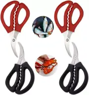 4 Pcs Seafood Scissors for Kitchen Seafood Fish Crab Shrimp Lobster Scissors Sta