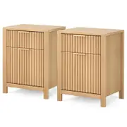 ALFORDSON Set of 2 Bedside Tables Nightstand Side Storage 2 Drawers Cabinet Wood