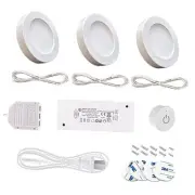 Under Cabinet Lighting 12V 2W/pc, Wireless Dimmer Switch, White 3 Pack 4000K