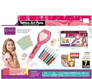 Kids Toy Body Art Pens, Child Pretend Toy Paint Pens, Creative Girls Toy Set, Pretend Makeup Set, Fun Pretend Makeup Kit Stencils For Girls, Boys, Children, Kid