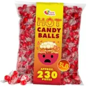 Hot Cinnamon Candy Balls -3 Lbs - Fire Hot Candy Balls - Bulk Red Candy - Red