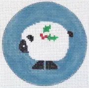Sheep Christmas Ornament Hand Painted Needlepoint Canvas