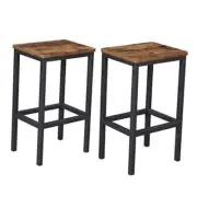 Bar Stools, Set of 2 Bar Chairs, Kitchen Breakfast Bar Stools with Footrest,