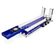 1/14 3 Axles Metal Trailer 2-section Electric Tailboard for RC Tractor Truck Car
