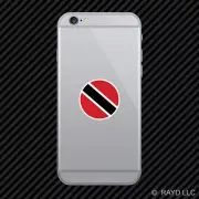 Round Trinidadian Flag Cell Phone Sticker Mobile Trinidad TTO TT