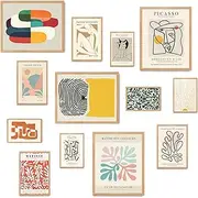 [Fardes] Boho Room Decor Wall Art, Danish Pastel Poster for Eclectic Decor, Wall Decor for Maximalist Decor Aesthetic, Aesthetic Wall Art Bedroom, Gallery Wall Art Set for Aesthetic Room Decor