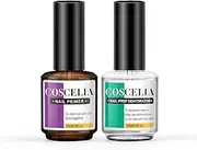 COSCELIA Nail Dehydrator and Primer Gel Set 15ml *2 PCS Prep Dehydrator Acid-Free Bond Primer for Acrylic Nail Kit Gel Nail Polish Lasting Wear Air Dry Superior Bonding Primer Gel Nail Supplies Set