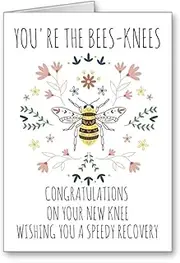 Knee replacement Card Operation get well you are the bees knees