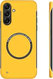 [RUNGOS] for Samsung S24 Case MagSafe (Bare Metal Feel) [Strong Magnetic] Borderless Slim Shockproof Case for Samsung Galaxy S24 Case, S24 MagSafe Case Magnetic Phone Case Thin Cover 6.2'' 2024, Yellow
