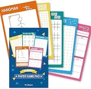 5 Portable Travel Game Activities Pad On The Go Plane Trip Pen Pencil and Paper Game for Kids 6 x 9-inches (75 Sheets)