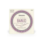 D'Addario EJS57 5-String Stainless Steel Banjo strings; Loop End gauges 11-22